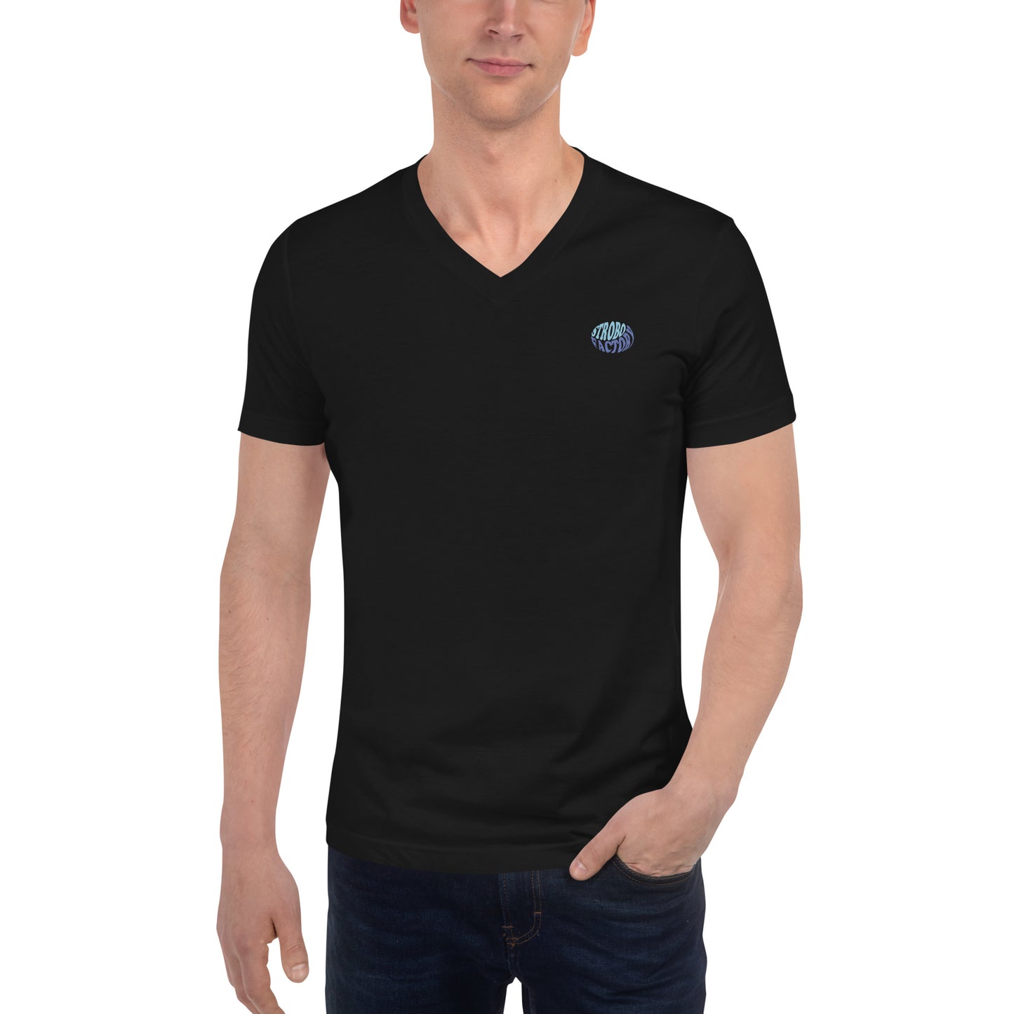 オリジナルロゴ ユニセックス 半袖VネックTシャツ