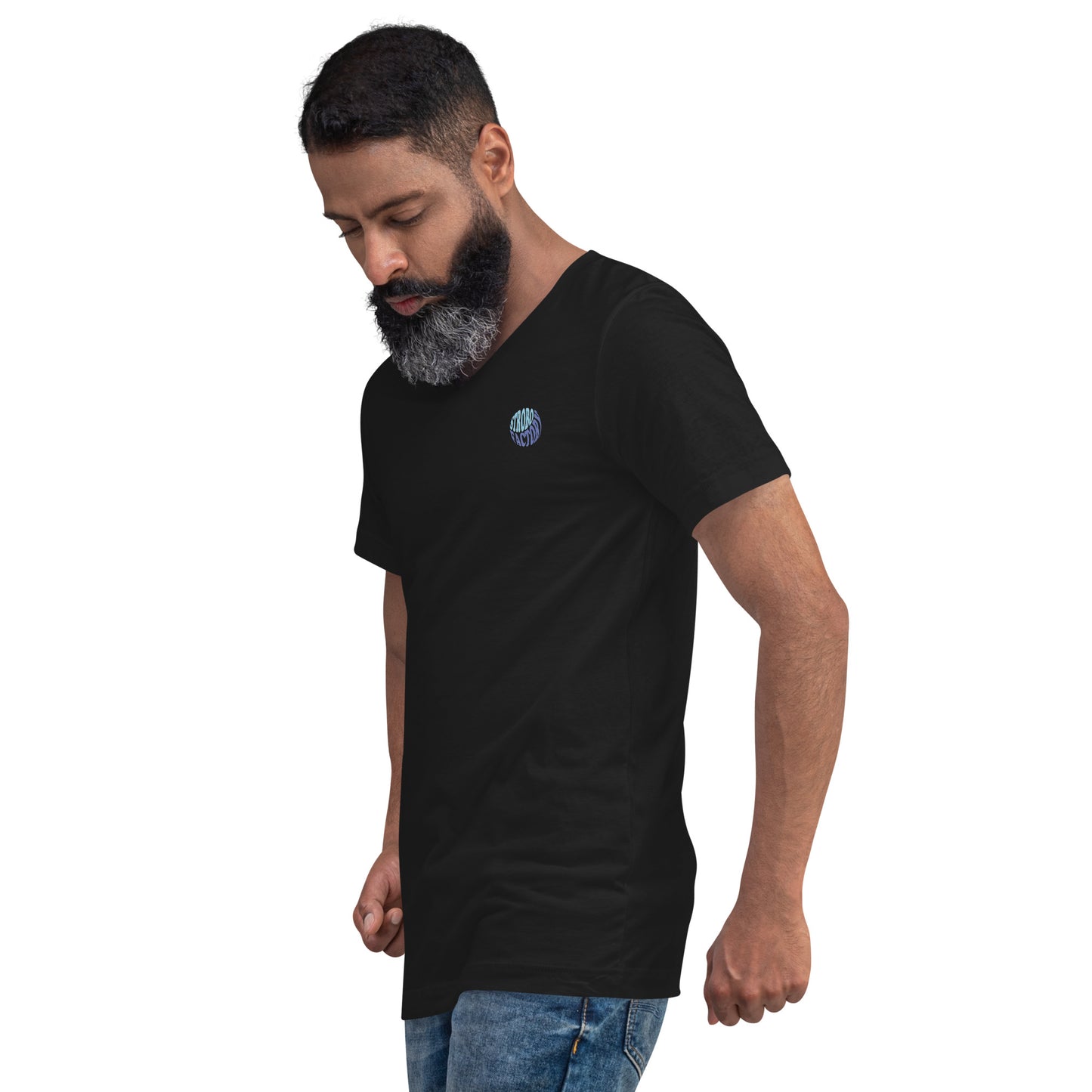 オリジナルロゴ ユニセックス 半袖VネックTシャツ