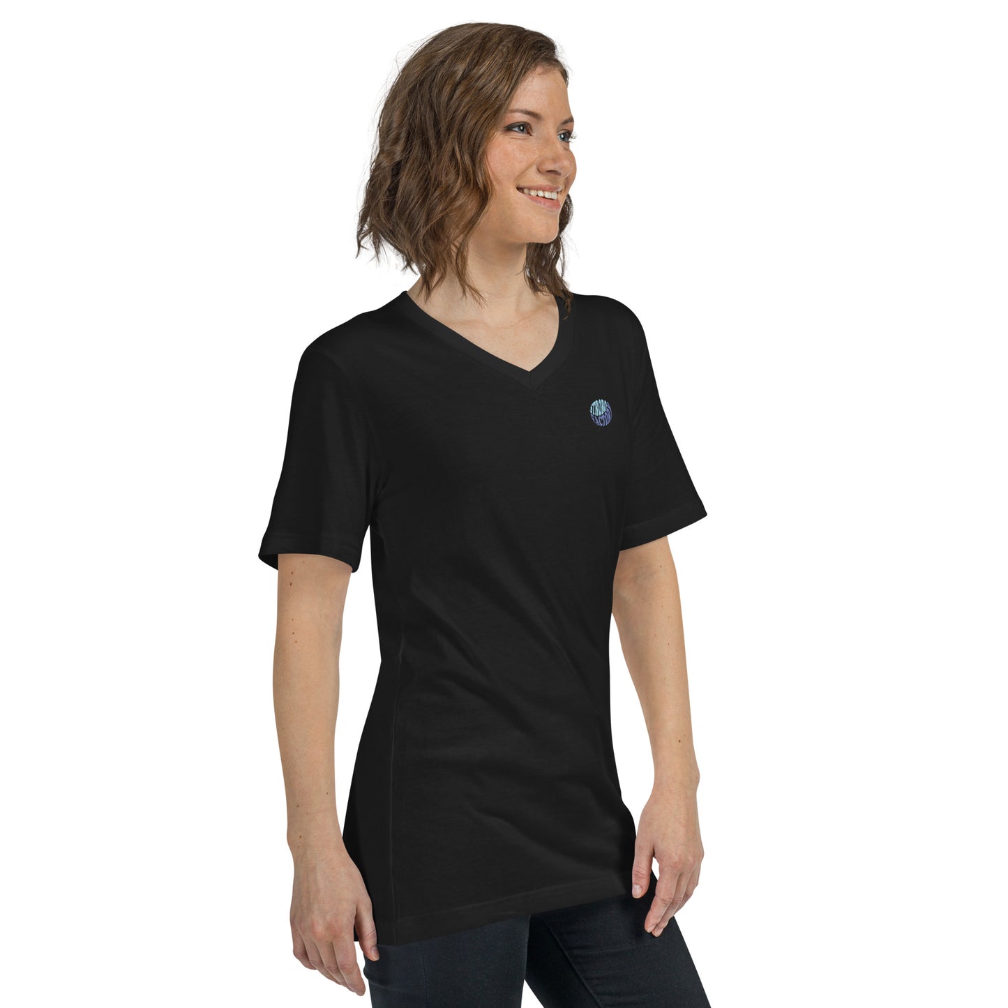 オリジナルロゴ ユニセックス 半袖VネックTシャツ