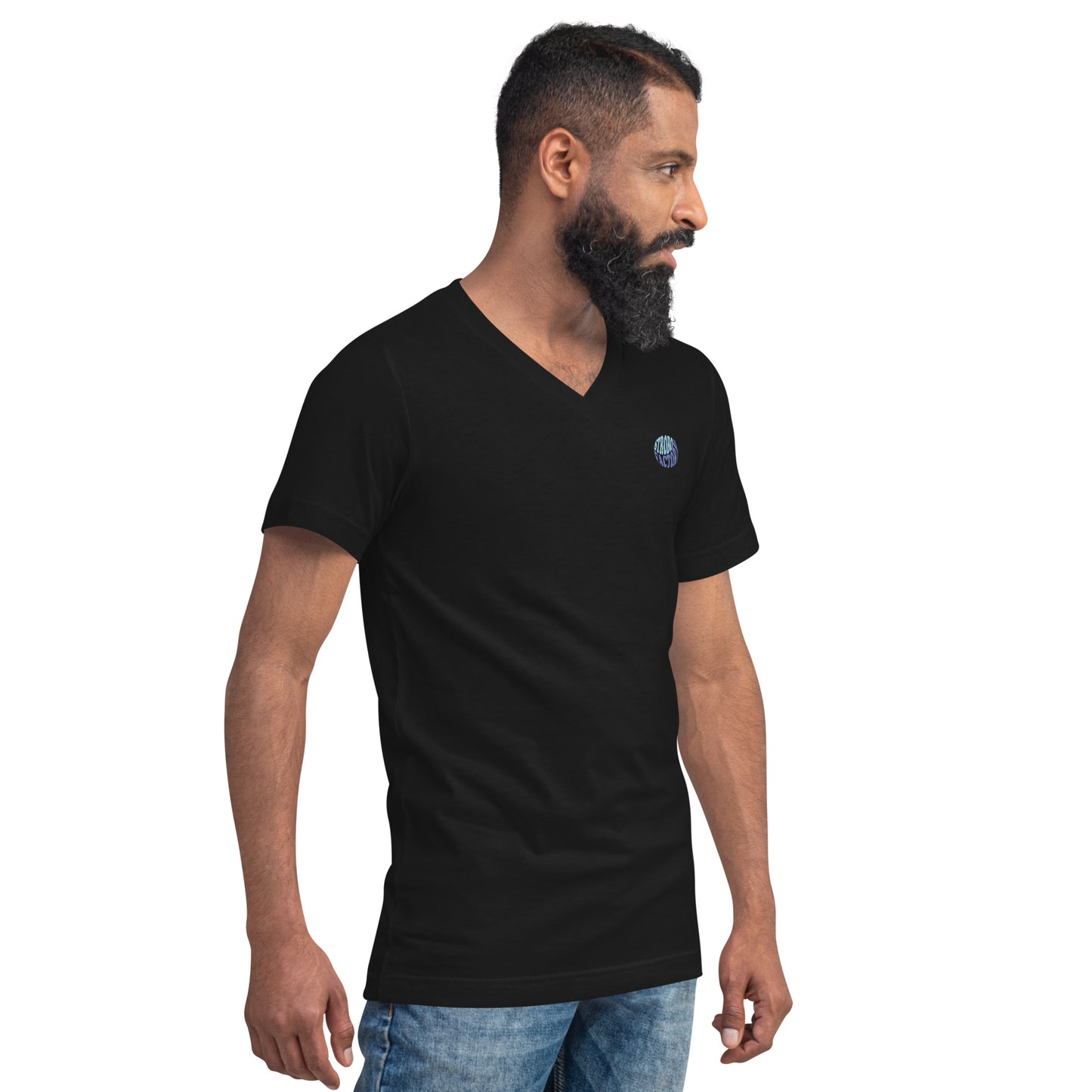 オリジナルロゴ ユニセックス 半袖VネックTシャツ